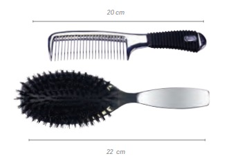 SET CEPILLO + PEINE METALIZADOS - EUROSTIL