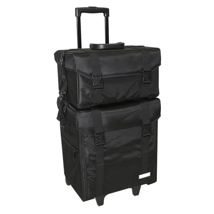 MALETA DOBLE NYLON NEGRA 40,5X29X42CM - EUROSTIL