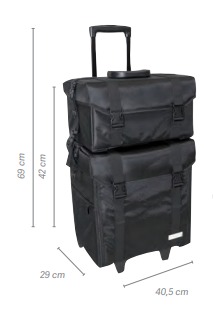 MALETA DOBLE NYLON NEGRA 40,5X29X42CM - EUROSTIL