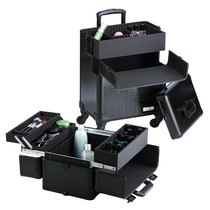 MALETA TROLLEY 4 CUERPOS NEGRA 37X24,5X70,5CM 