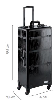 MALETA TROLLEY 2 CUERPOS NEGRA 70.5 x 34.5 x 37CM - EUROSTIL