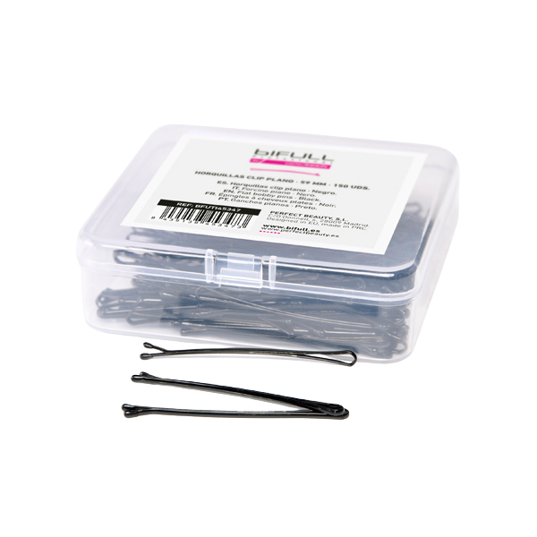 CAJA 150UD HORQUILLAS CLIP PLANO NEGRAS 59MM - BIFULL