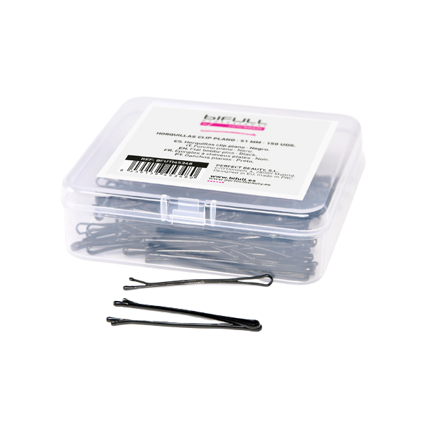 CAJA 150UD HORQUILLAS CLIP PLANO NEGRAS 51MM - BIFULL