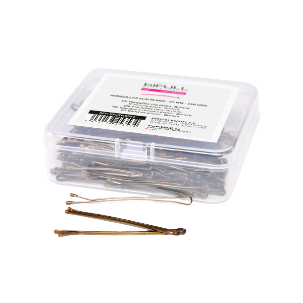 CAJA 150UD HORQUILLAS CLIP PLANO BRONCE 59MM - BIFULL