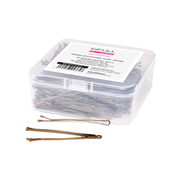 CAJA 400UD HORQUILLAS CLIP PLANO BRONCE 59MM - BIFULL