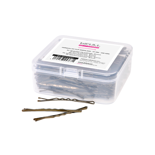CAJA 400UD HORQUILLAS CLIP ONDULADO BRONCE 59MM - BIFULL