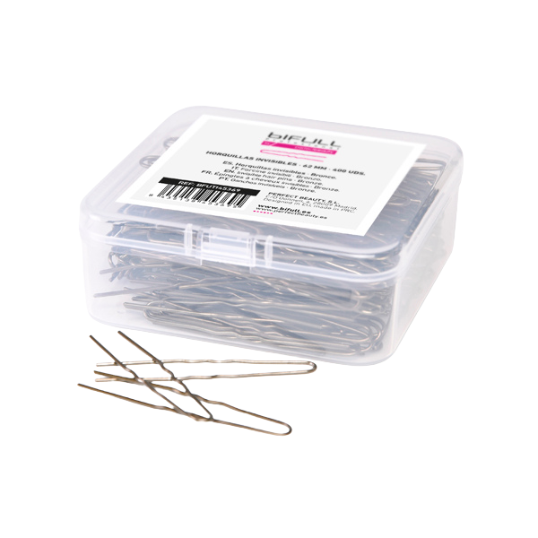 CAJA 400UD HORQUILLAS CLIP INVISIBLES BRONCE 62MM - BIFULL