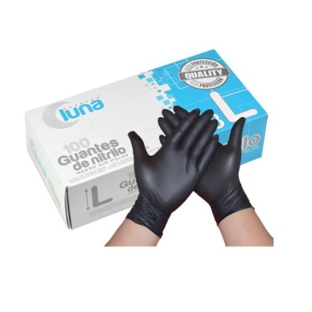 CAJA 20 GUANTES TALLA L NITRILO NEGRO - LUNA