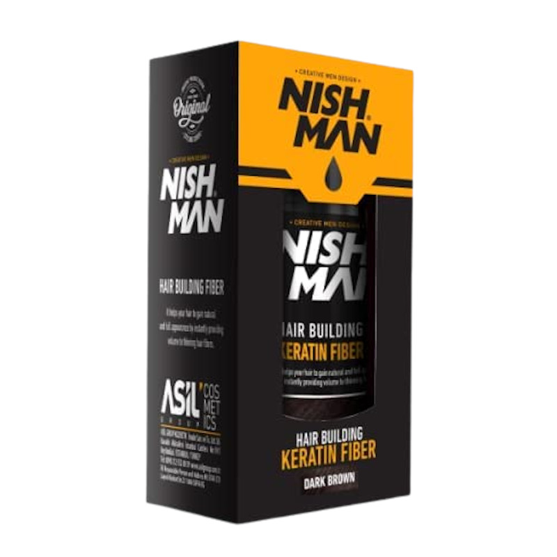 FIBRA KERATINA CASTAÑO OSCURO 21g - NISHMAN