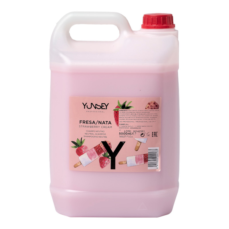 CHAMPÚ NEUTRO FRESA Y NATA 5 LITROS - YUNSEY