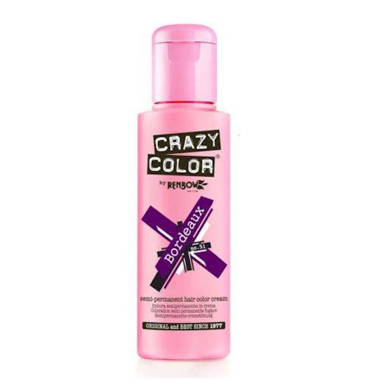 TINTE SEMIPERMANENTE Nº51 BORDEAUX 100ml - CRAZY COLOR