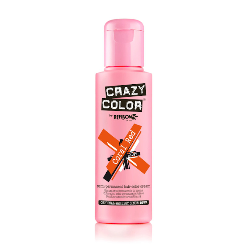 TINTE SEMIPERMANENTE Nº57 CORAL RED 100ml - CRAZY COLOR