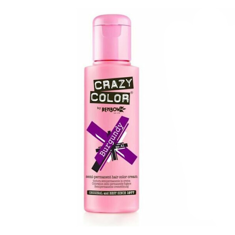TINTE SEMIPERMANENTE Nº61 BURGUNDY 100ml - CRAZY COLOR