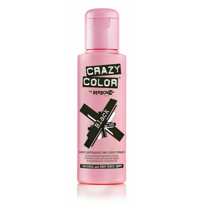 TINTE SEMIPERMANENTE Nº30 BLACK 100ml - CRAZY COLOR