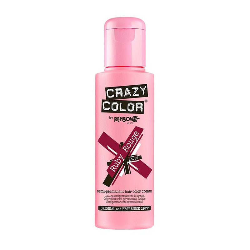 TINTE SEMIPERMANENTE Nº66 RUBY ROUGE 100ml - CRAZY COLOR