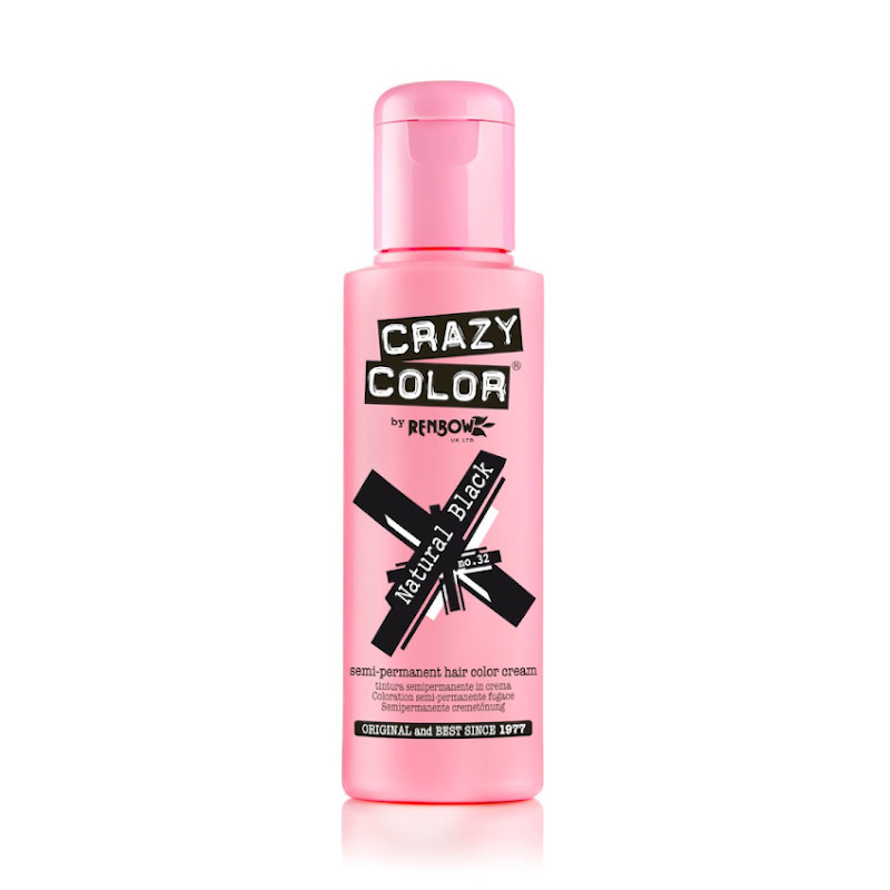 TINTE SEMIPERMANENTE Nº32 NATURAL BLACK 100ml - CRAZY COLOR