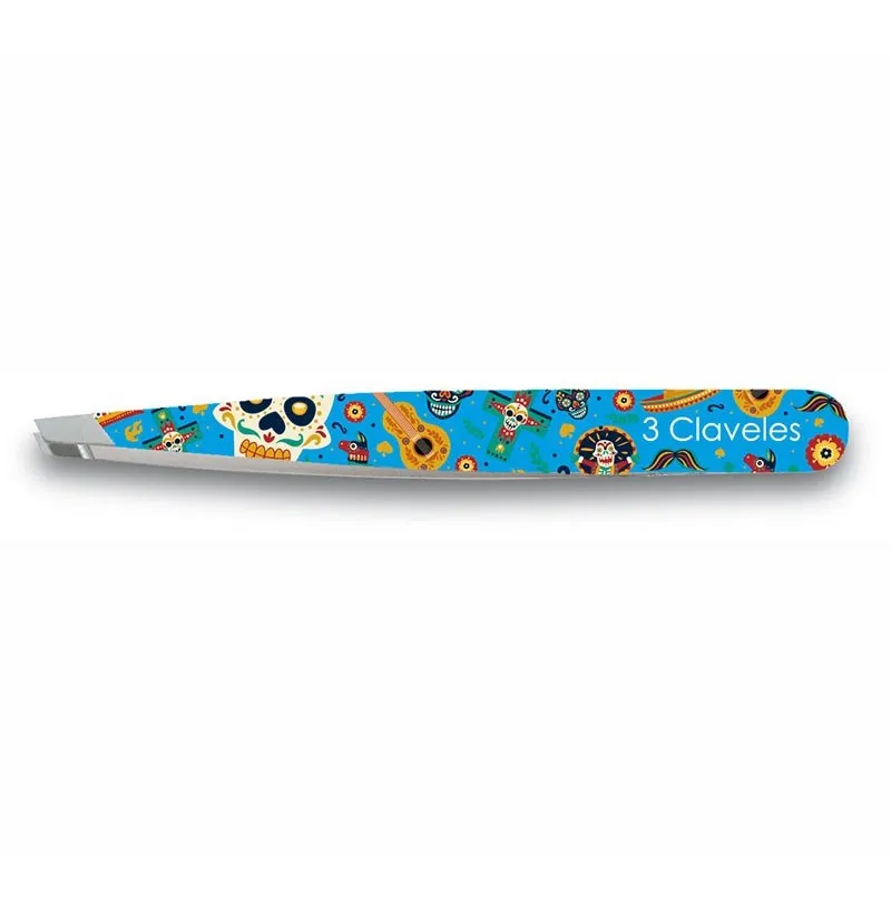 [45162] PINZA SESGADA MEX INOX 9,5 cm. TRES CLAVELES