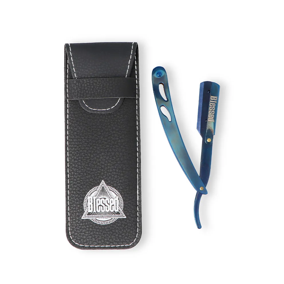 NAVAJA MARIPOSA MANGO METAL AZUL - BLESSED