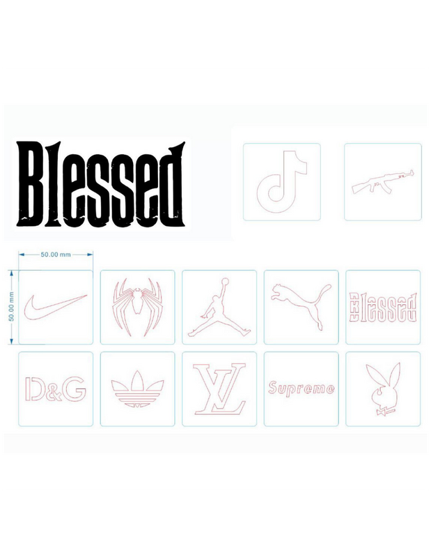 12x PLANTILLAS HAIR TATTOO MODELO B - BLESSED