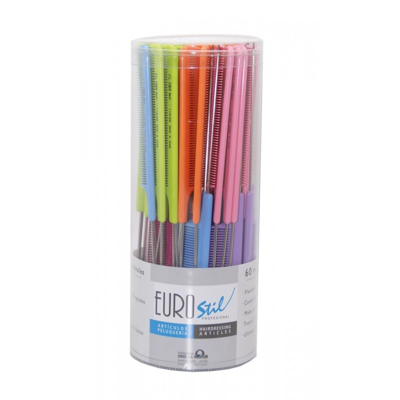 BOTE 60 PEINES COLORES MOD.118 - EUROSTIL