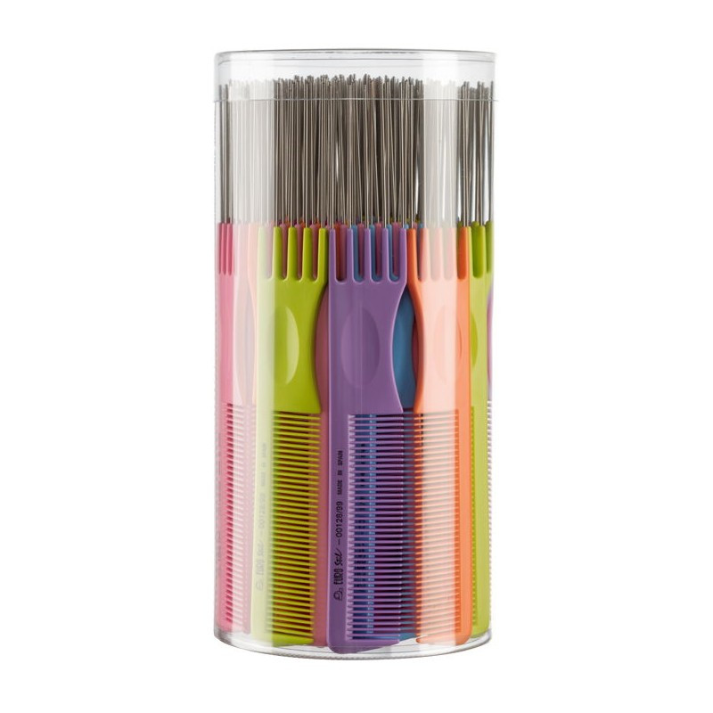 BOTE 60 PEINES AHUECADORES COLORES MOD.128 - EUROSTIL