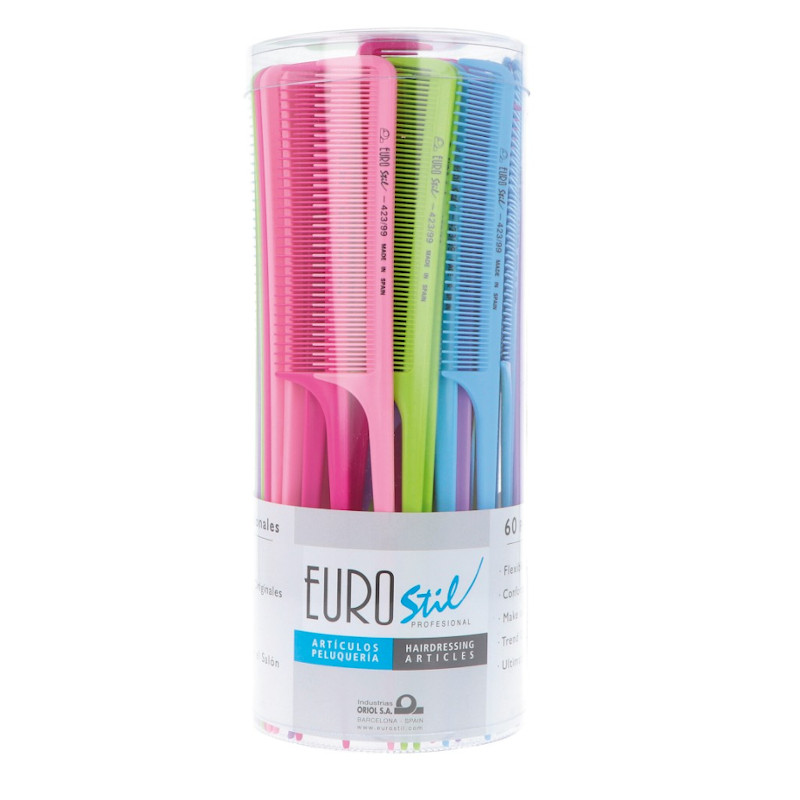 BOTE 60 PEINES COLORES MOD.423 - EUROSTIL