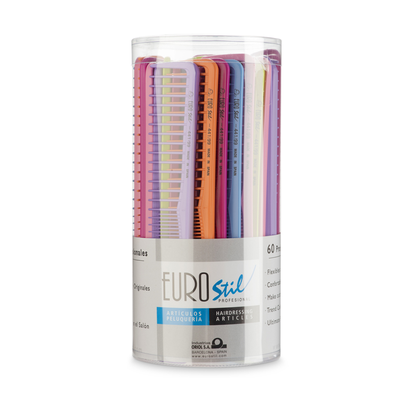 BOTE 60 PEINES COLORES MOD.441 - EUROSTIL