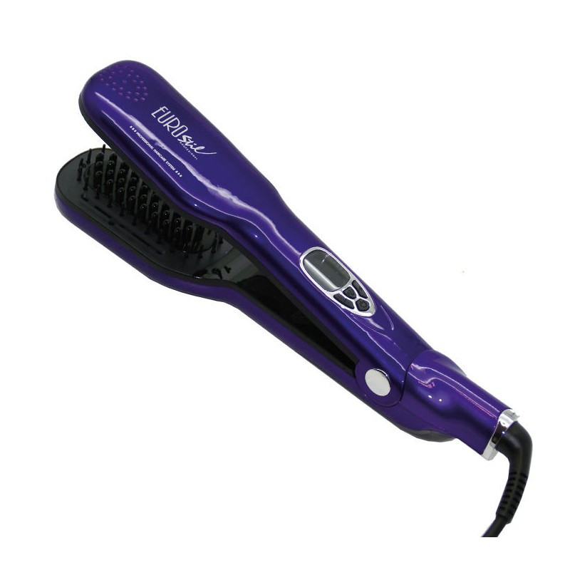 PLANCHA CEPILLO LILA CON VAPOR - EUROSTIL