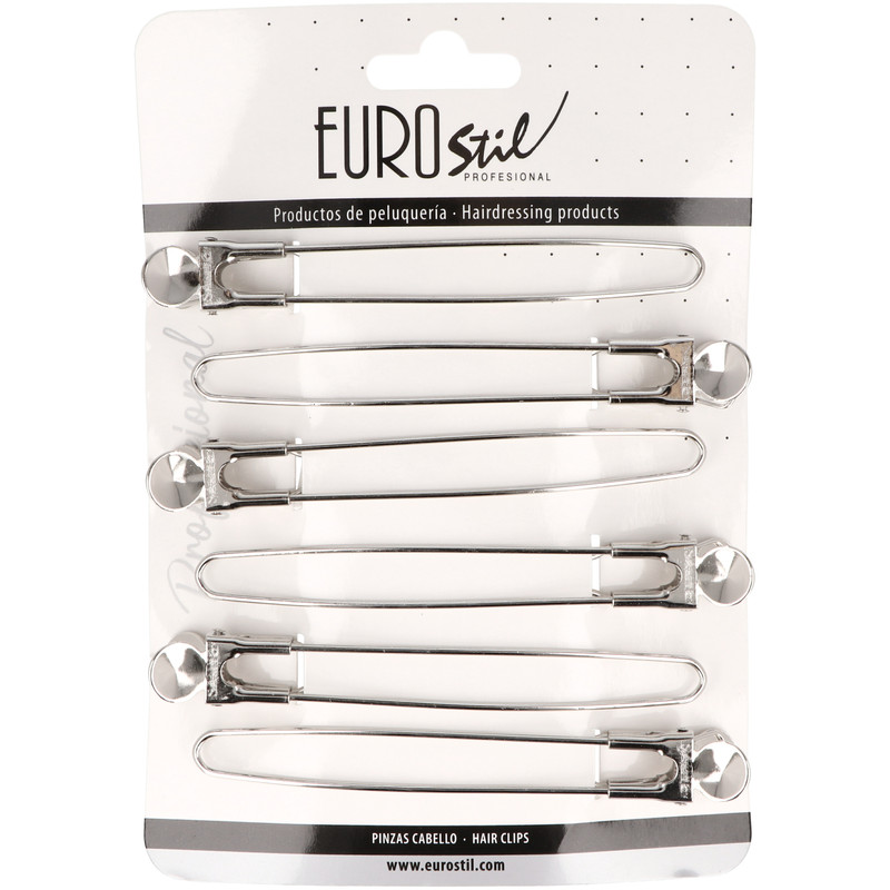 CARTÓN 6 PINZAS SEPARACIÓN METAL CROMADAS 11.7CM - EUROSTIL