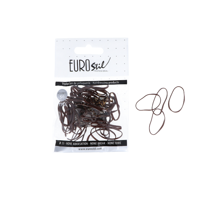 BOLSA DE 50 GOMAS MARRONES TPU - EUROSTIL
