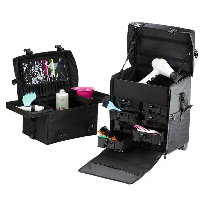 MALETA DOBLE NYLON NEGRA - EUROSTIL