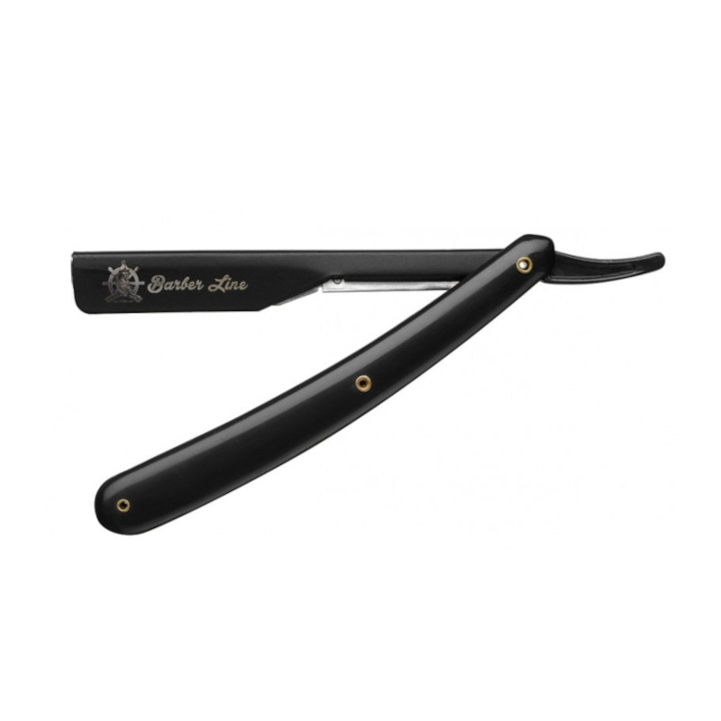 NAVAJA NEGRA MANGO PLÁSTICO - BARBER LINE