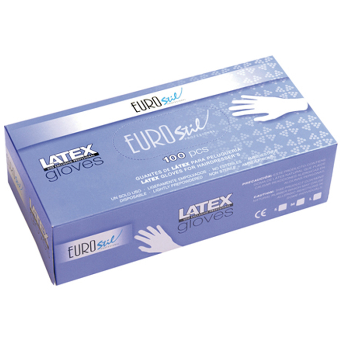 CAJA 100 GUANTES TALLA S LATEX BLANCO - EUROSTIL