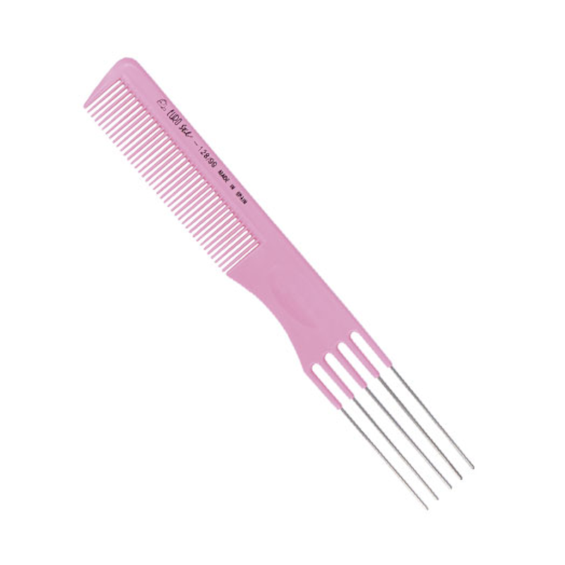 PEINE AHUECADOR 5 PUAS HIERRO 19,5CM ROSA - EUROSTIL