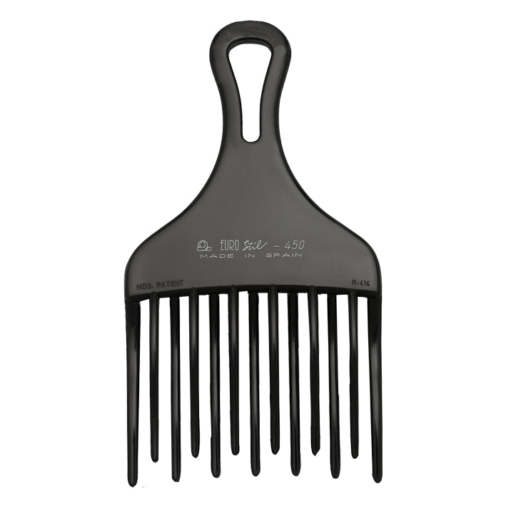 PEINE AHUECADOR PROFESIONAL 18CM NEGRO - EUROSTIL