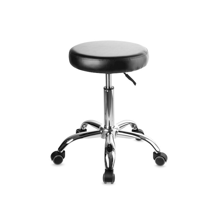 TABURETE BASE METAL NEGRO - EUROSTIL