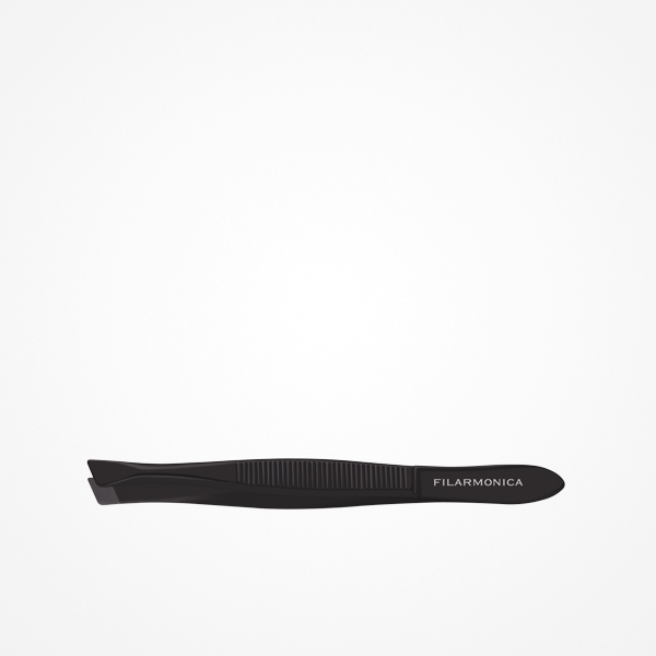 PINZA DEPILAR SESGADA NEGRA 8CM. - FILARMÓNICA