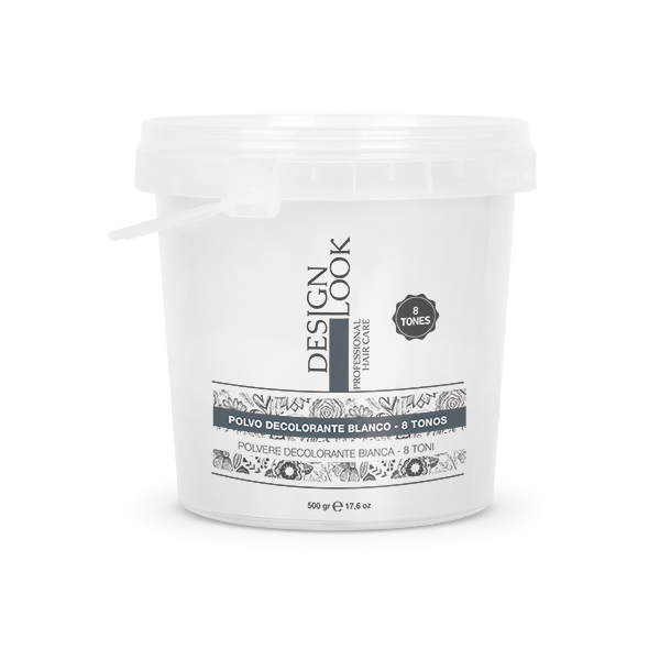 POLVO DECOLORANTE 8 TONOS BLANCO VASO 500GR - DESIGN LOOK