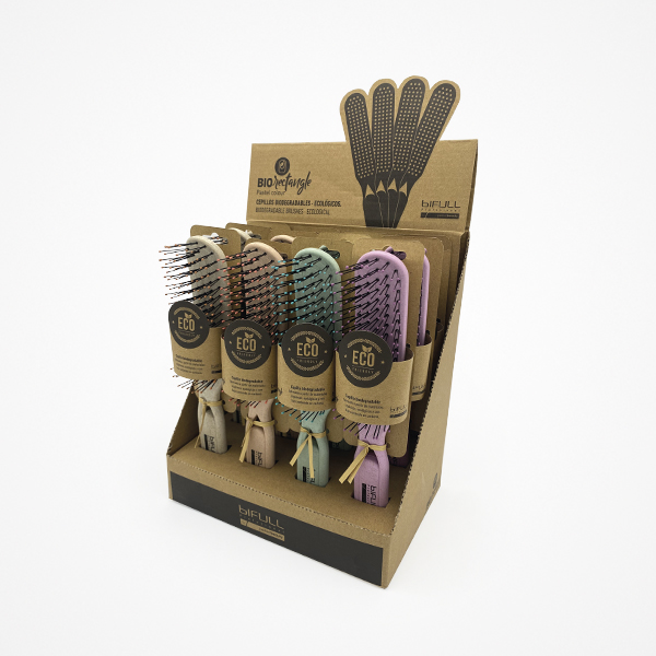 EXPOSITOR CEPILLOS RECTANGULARES BIODEGRADABLES BIOFRIENDLY 12 UNDS - BIFULL
