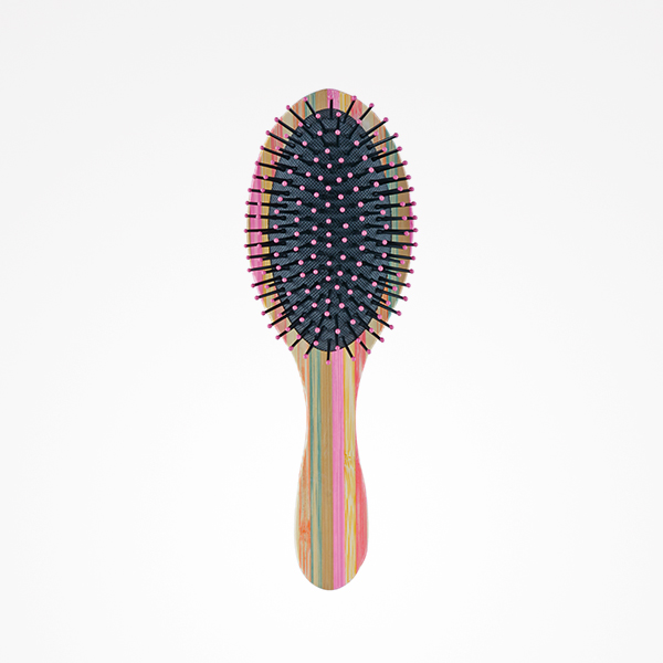 CEPILLO STRIPED BAMBOO OVALADO PINK - BIFULL