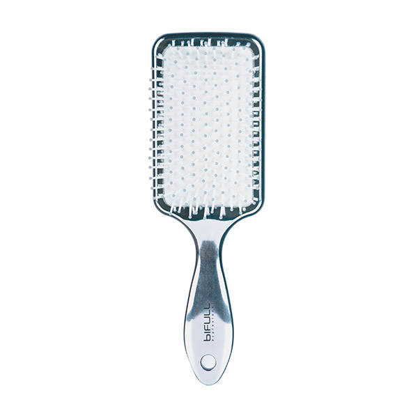 CEPILLO RAQUETA METALIZADO 22CM RACKET CHROME PLATA - BIFULL