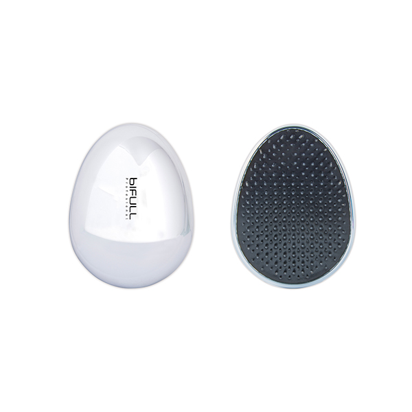 CEPILLO DESENREDANTE MINI CROMADO DETANGLER HAIR EGG PLATA - BIFULL