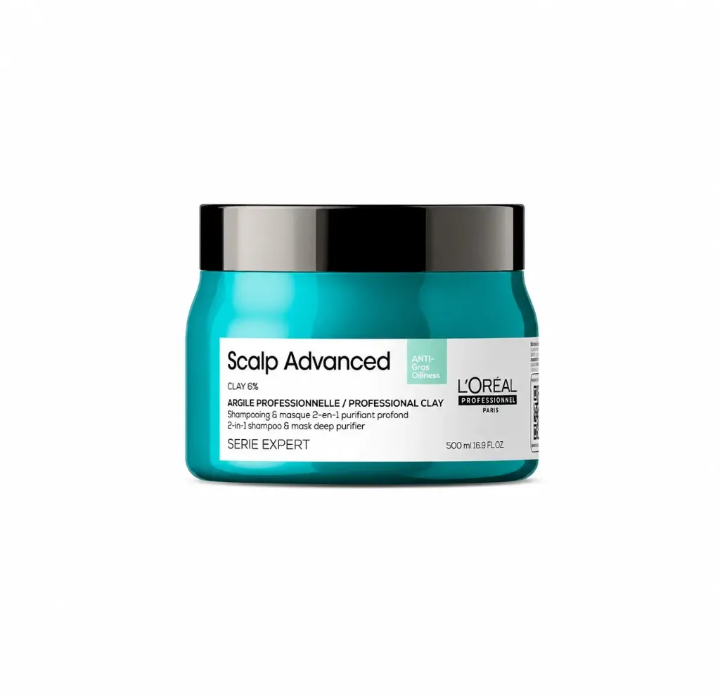 [38330] 2 EN 1 CHAMPU Y MASCARILLA SCALP ADVANCED CLAY 6% PURIFICADOR PROFUNDO 500ML - LOREAL