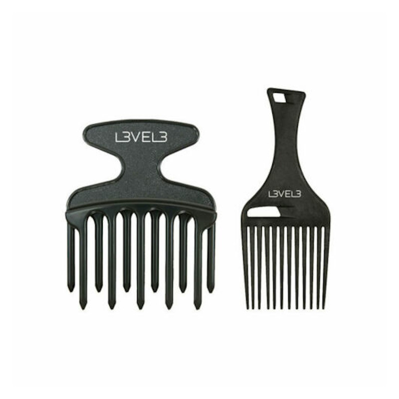 [42692] SET DE 2 PEINES NEGROS AFRO - L3VEL3