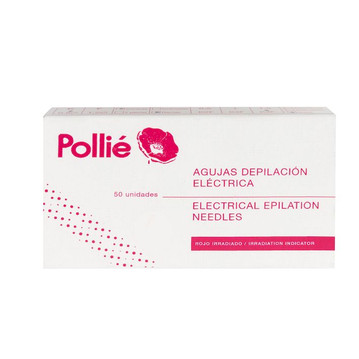 [02965] 50 AGUJAS DEPILACION CONICAS 0,5 RECTA INOX - POLLIÉ