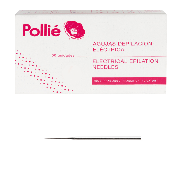 [02966] 50 AGUJAS DEPILACION CONICAS 1MM RECTA INOX - POLLIÉ