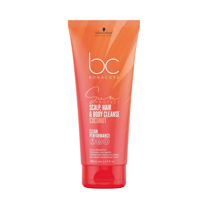 CHAMPU BC SUN PROTECT SCALP, HAIR & BODY CLEANSE COCONUT 200ML - SCHWARZKOPF