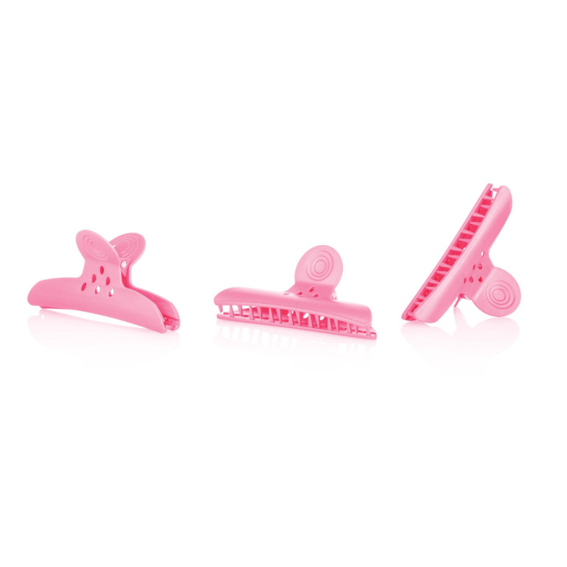 CLIPS GRANDES PLASTICO ROSA PACK 4 - XANITALIA