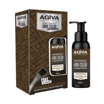 [26968] COLOR TEMPORAL MARRON BARBA & PELO 125ML - AGIVA