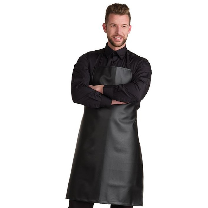 [06350] DELANTAL POLIPIEL NEGRO LISO - EUROSTIL